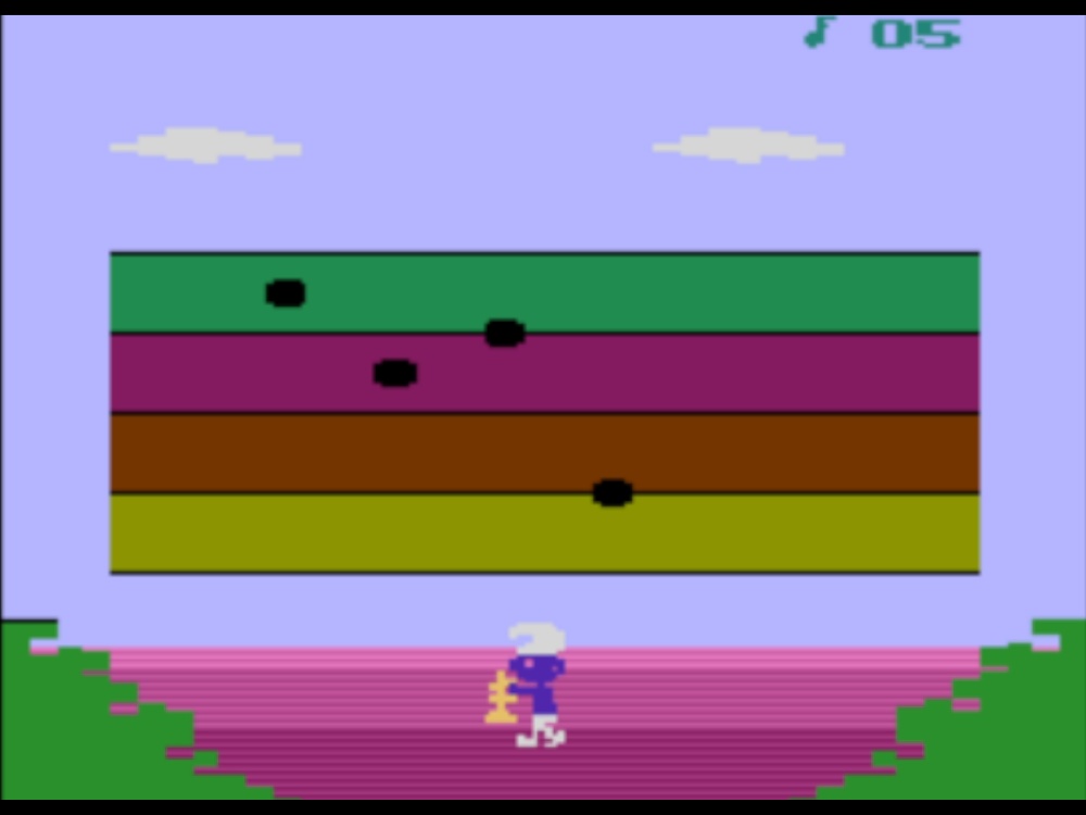 Gameplay of Smurfs Save The Day for Atari 2600